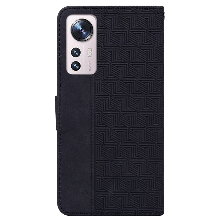 For Xiaomi 12 Pro Geometric Embossed Leather Phone Case