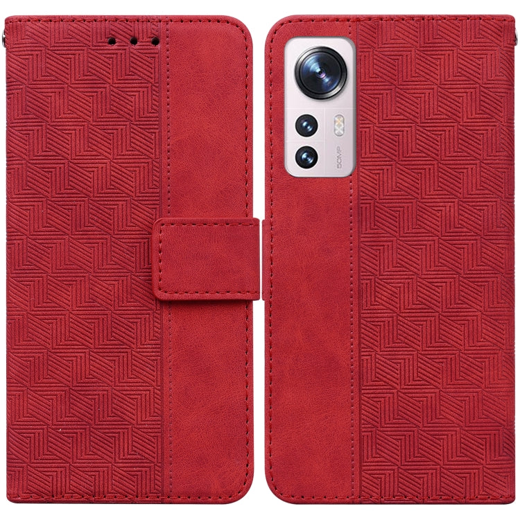 For Xiaomi 12 Pro Geometric Embossed Leather Phone Case