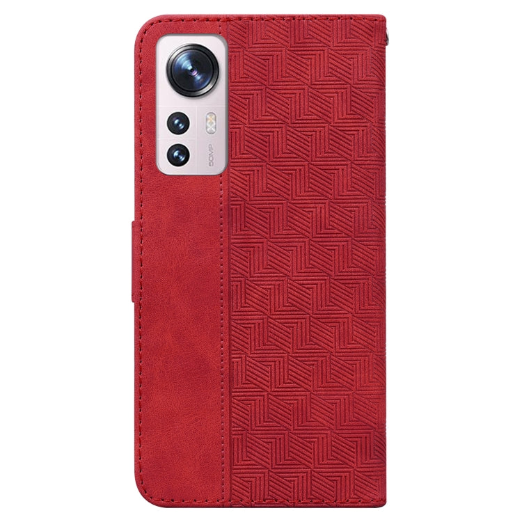 For Xiaomi 12 Pro Geometric Embossed Leather Phone Case