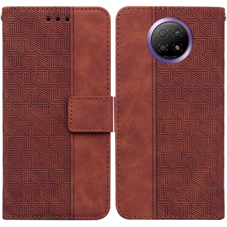 For Xiaomi Redmi Note 9T / Note 9 5G Geometric Embossed Leather Phone Case