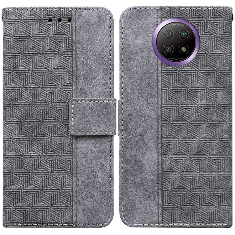 For Xiaomi Redmi Note 9T / Note 9 5G Geometric Embossed Leather Phone Case