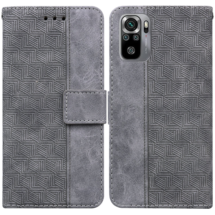 For Xiaomi Redmi Note 10 4G / Note 10S Geometric Embossed Leather Phone Case