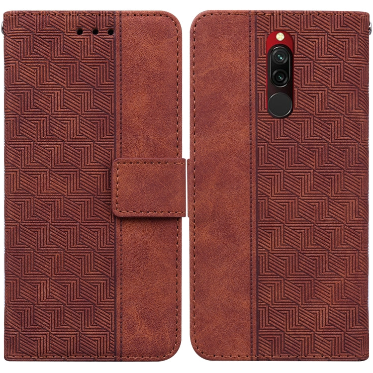 For Xiaomi Redmi 8 / 8A Geometric Embossed Leather Phone Case
