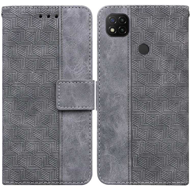 For Xiaomi Redmi 9C Geometric Embossed Leather Phone Case
