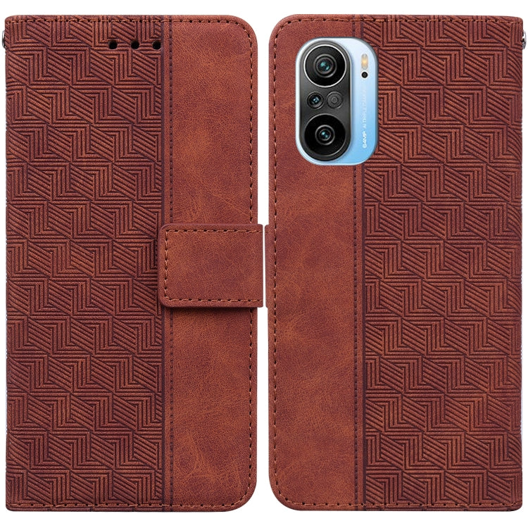 For Xiaomi Redmi K40 / K40 Pro / Mi 11i  Geometric Embossed Leather Phone Case