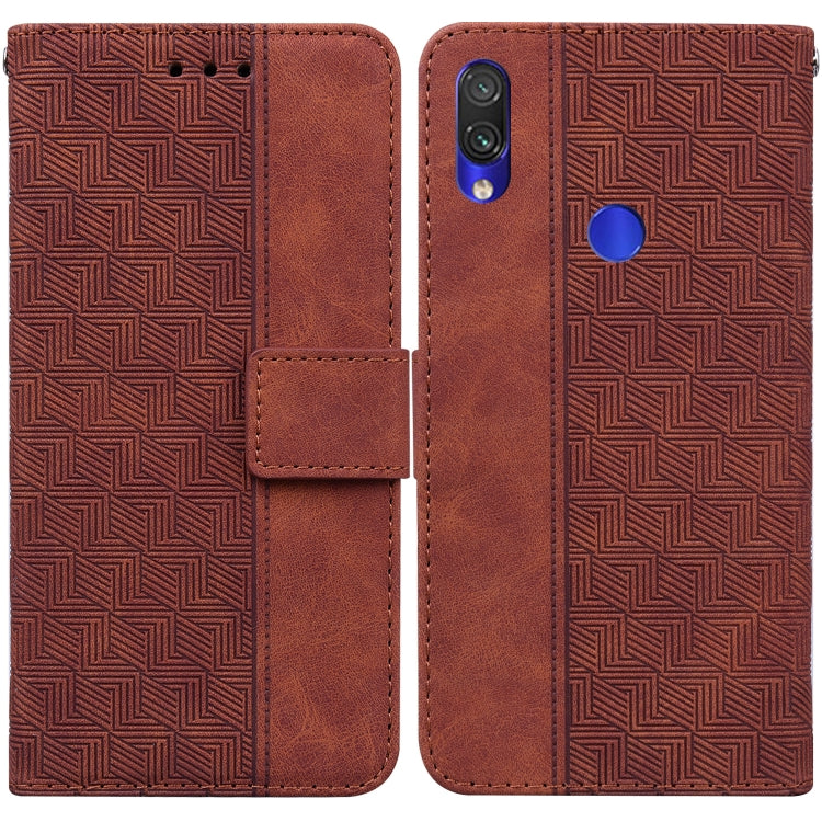 For Xiaomi Redmi Note 7S / Note 7 Geometric Embossed Leather Phone Case