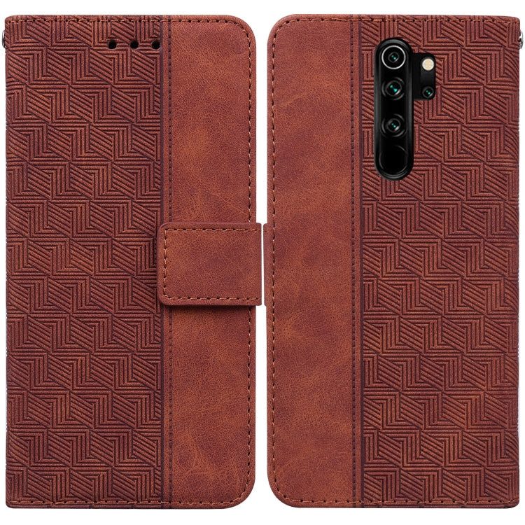 For Xiaomi Redmi Note 8 Pro Geometric Embossed Leather Phone Case