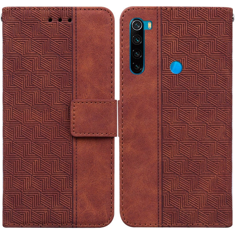 For Xiaomi Redmi Note 8T Geometric Embossed Leather Phone Case