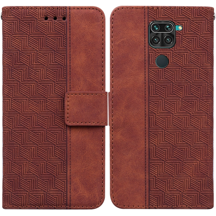 For Xiaomi Redmi Note 9 / 10X 4G Geometric Embossed Leather Phone Case