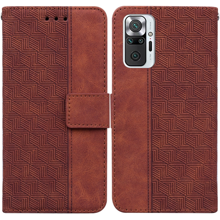 For Xiaomi Redmi Note 10 Lite Geometric Embossed Leather Phone Case