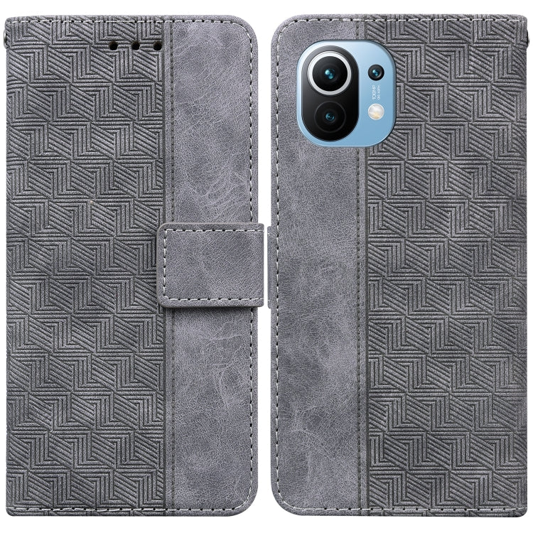 For Xiaomi Mi 11 Geometric Embossed Leather Phone Case