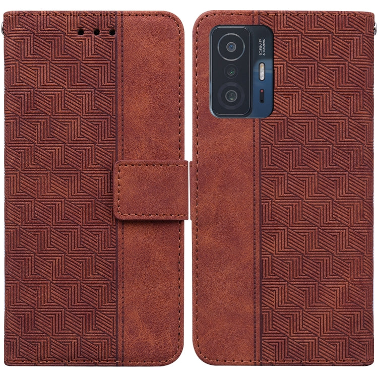 For Xiaomi Mi 11T / 11T Pro Geometric Embossed Leather Phone Case