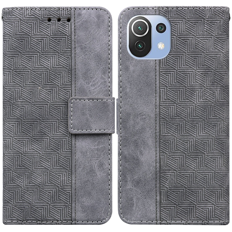 For Xiaomi Mi 11 Lite 5G / 4G Geometric Embossed Leather Phone Case