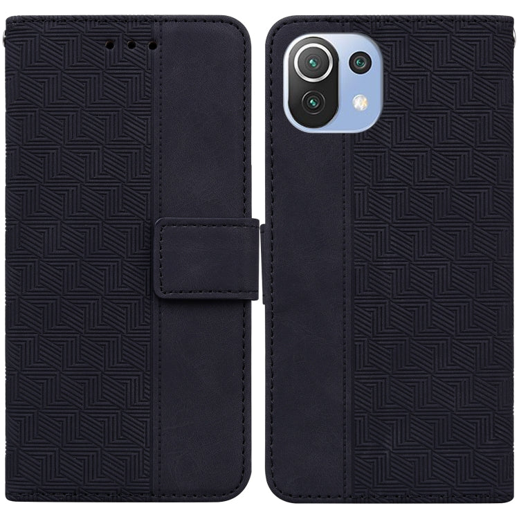 For Xiaomi Mi 11 Lite 5G / 4G Geometric Embossed Leather Phone Case