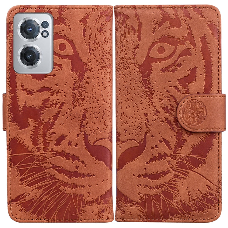 For OnePlus Nord CE 2 5G Tiger Embossing Pattern Horizontal Flip Leather Phone Case