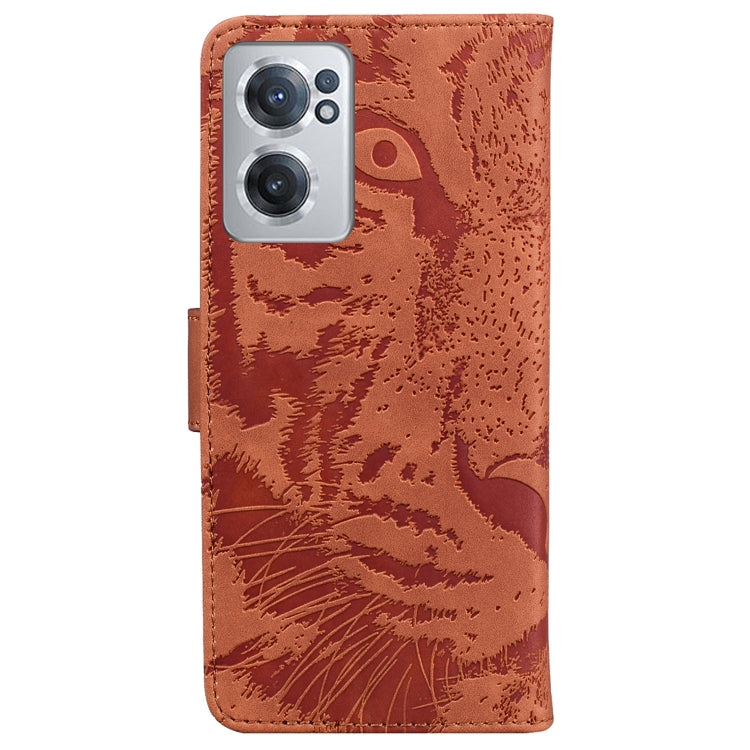 For OnePlus Nord CE 2 5G Tiger Embossing Pattern Horizontal Flip Leather Phone Case