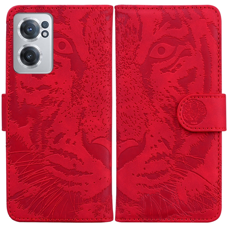 For OnePlus Nord CE 2 5G Tiger Embossing Pattern Horizontal Flip Leather Phone Case