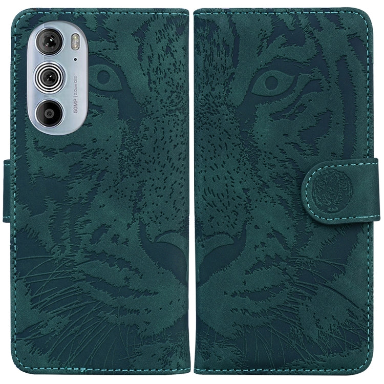 For Motorola Edge+ 2022 Tiger Embossing Pattern Horizontal Flip Leather Phone Case