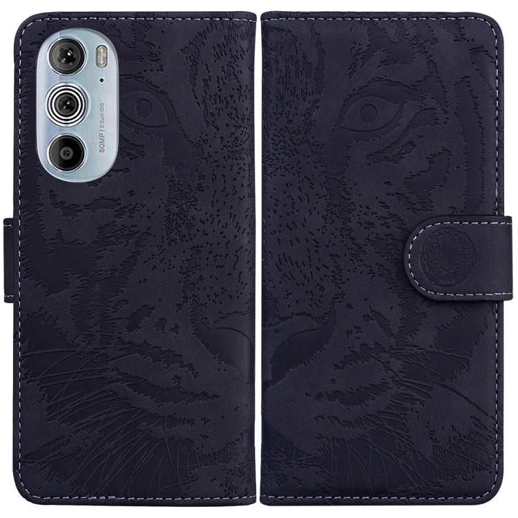 For Motorola Edge+ 2022 Tiger Embossing Pattern Horizontal Flip Leather Phone Case