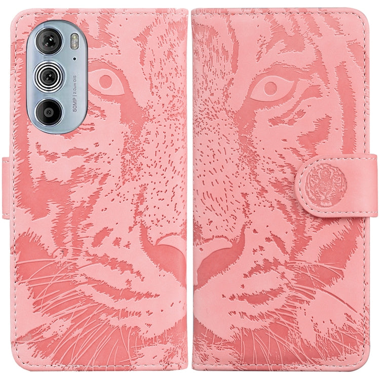 For Motorola Edge 30 Pro Tiger Embossing Pattern Horizontal Flip Leather Phone Case