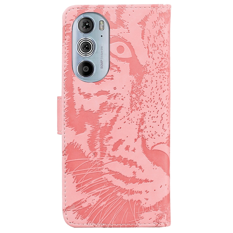 For Motorola Edge 30 Pro Tiger Embossing Pattern Horizontal Flip Leather Phone Case