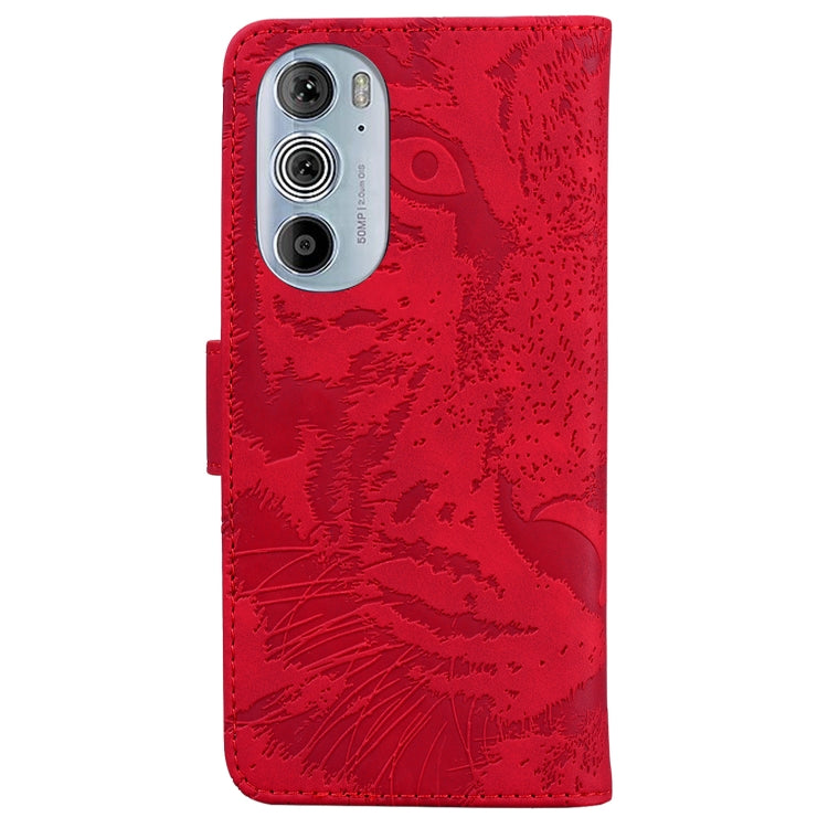 For Motorola Edge 30 Pro Tiger Embossing Pattern Horizontal Flip Leather Phone Case