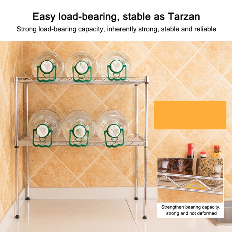 Multi-functional Kitchen Adjustable Shelf Carbon Steel Storage Rack, Size:2-layer Black