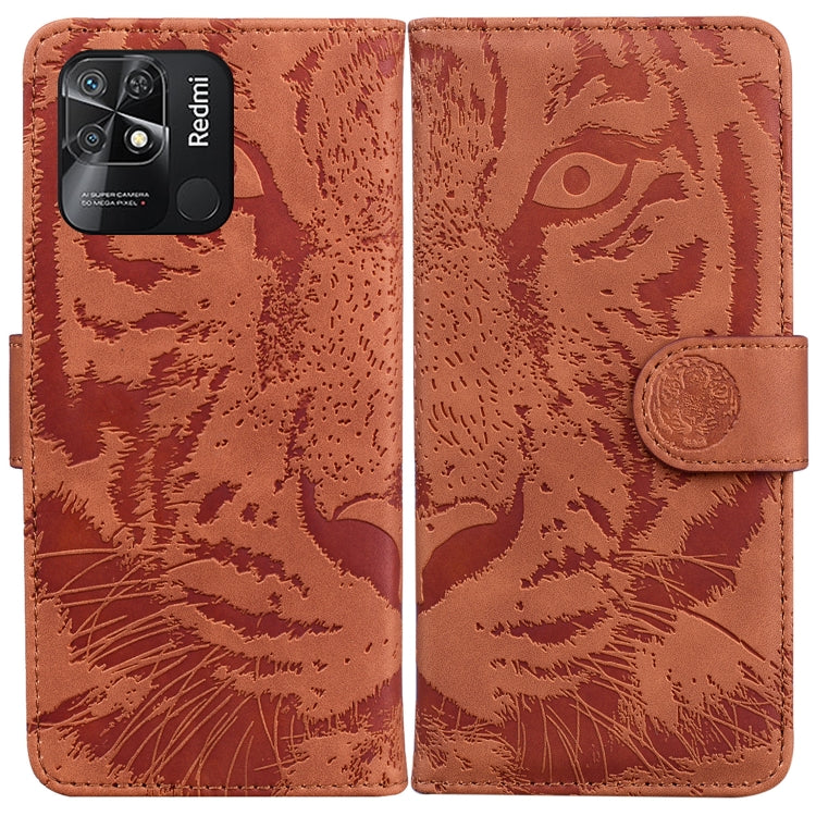 For Xiaomi Redmi 10C Tiger Embossing Pattern Horizontal Flip Leather Phone Case