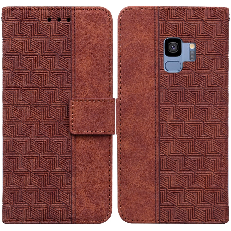 For Samsung Galaxy S9 Geometric Embossed Leather Phone Case