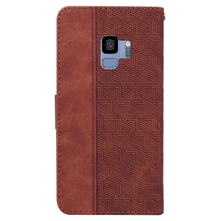 For Samsung Galaxy S9 Geometric Embossed Leather Phone Case