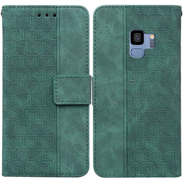 For Samsung Galaxy S9 Geometric Embossed Leather Phone Case