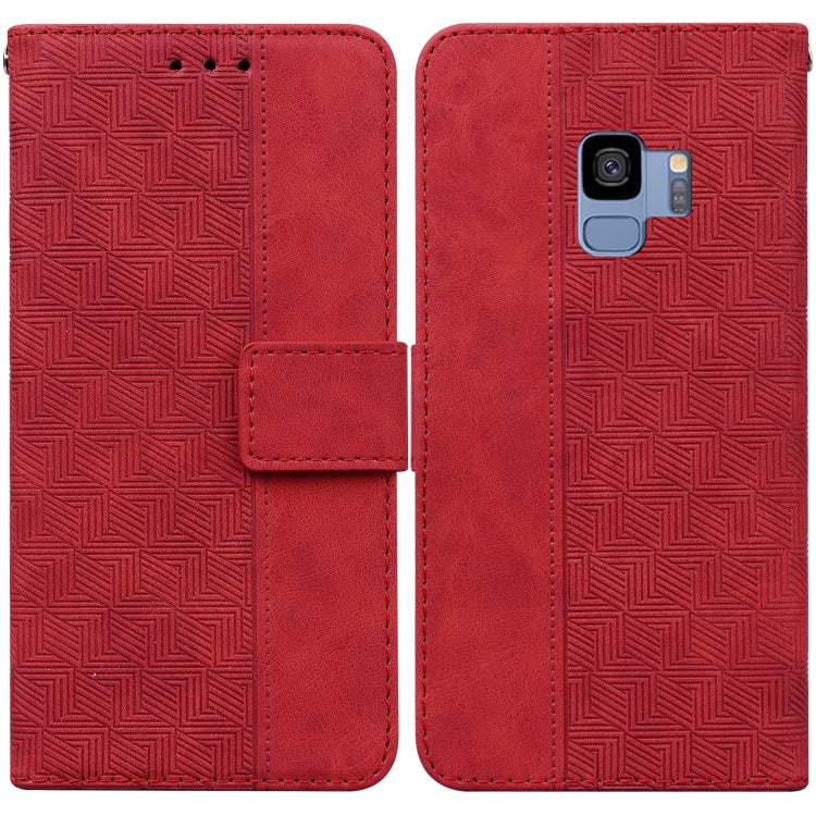 For Samsung Galaxy S9 Geometric Embossed Leather Phone Case