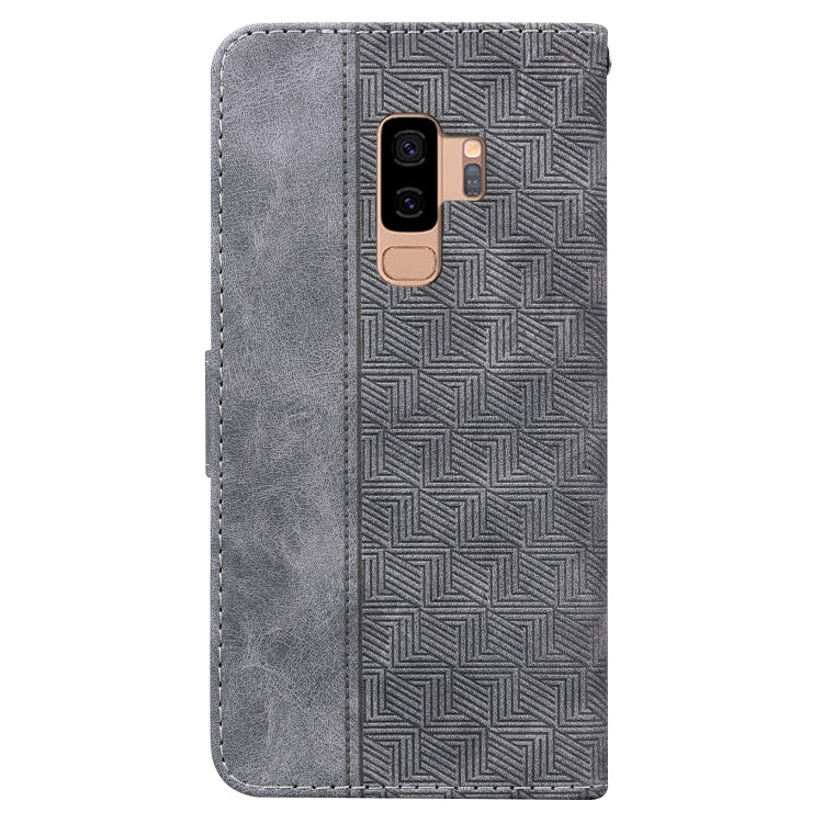 For Samsung Galaxy S9+ Geometric Embossed Leather Phone Case