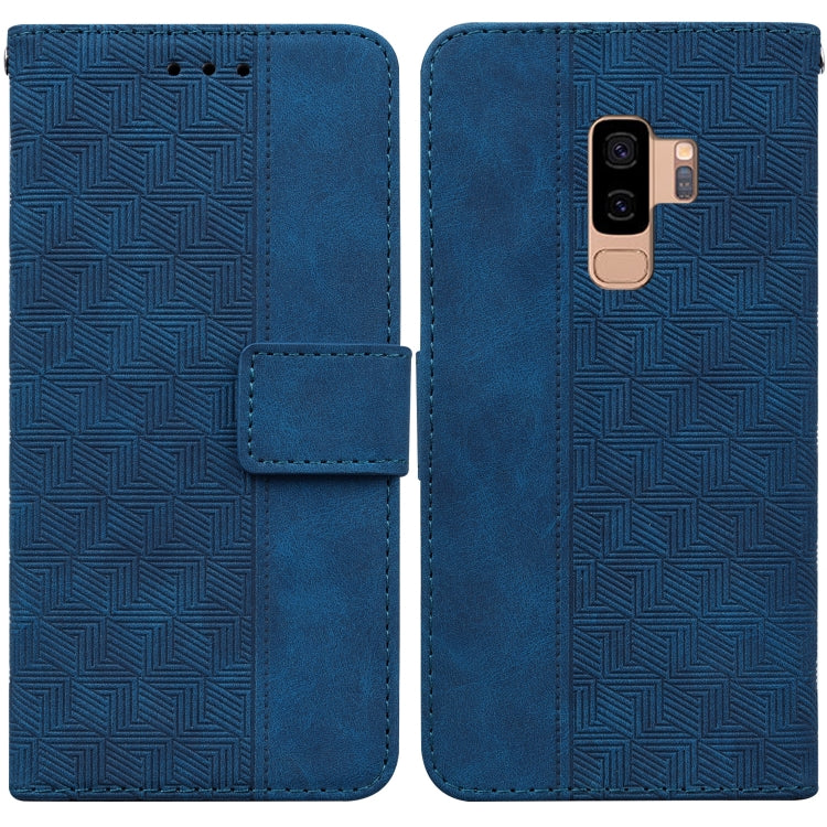 For Samsung Galaxy S9+ Geometric Embossed Leather Phone Case