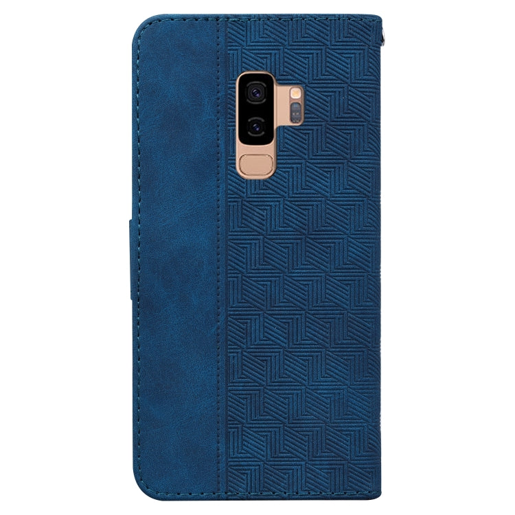 For Samsung Galaxy S9+ Geometric Embossed Leather Phone Case