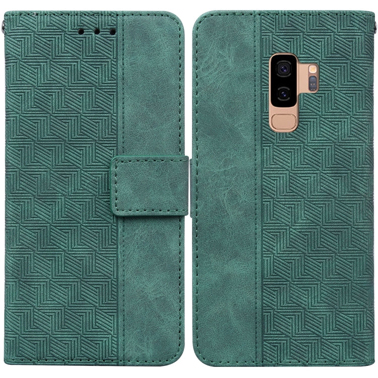 For Samsung Galaxy S9+ Geometric Embossed Leather Phone Case