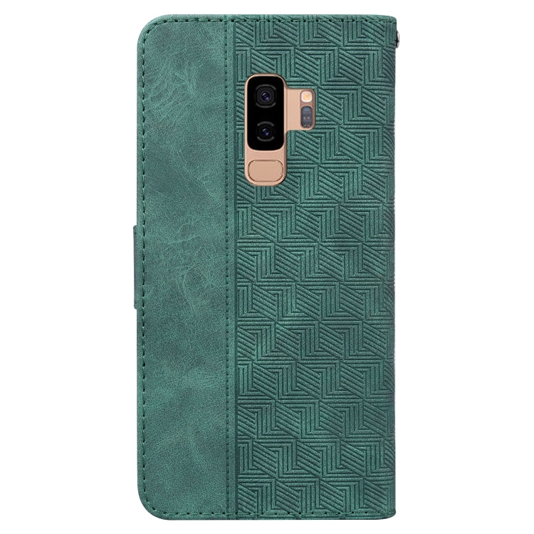 For Samsung Galaxy S9+ Geometric Embossed Leather Phone Case
