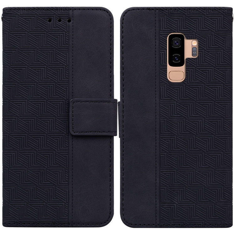 For Samsung Galaxy S9+ Geometric Embossed Leather Phone Case