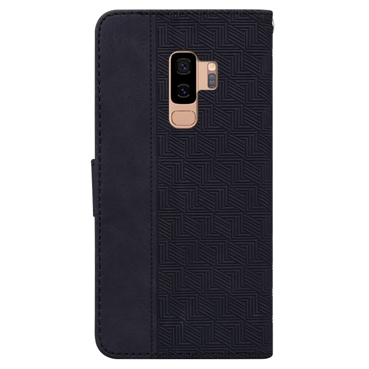 For Samsung Galaxy S9+ Geometric Embossed Leather Phone Case