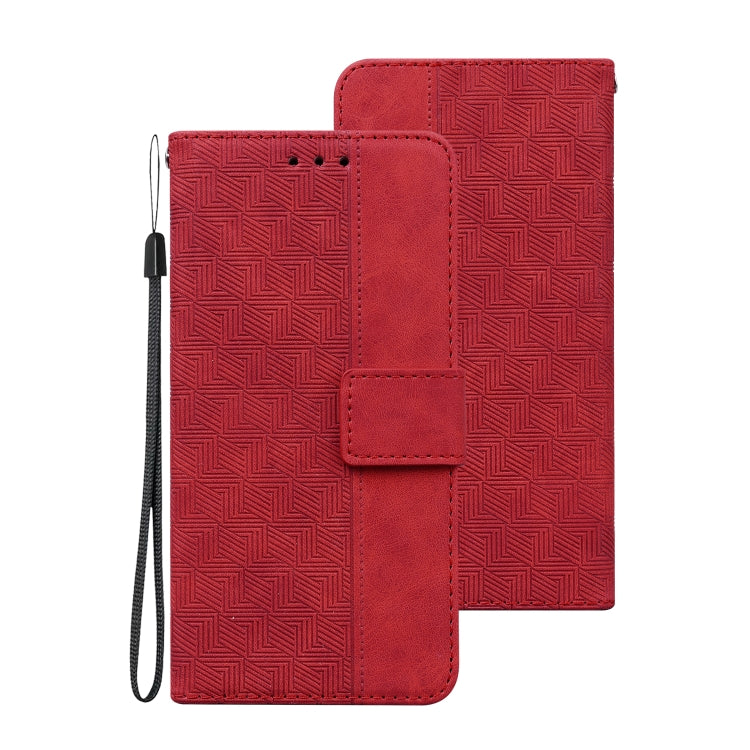 For Samsung Galaxy S9+ Geometric Embossed Leather Phone Case