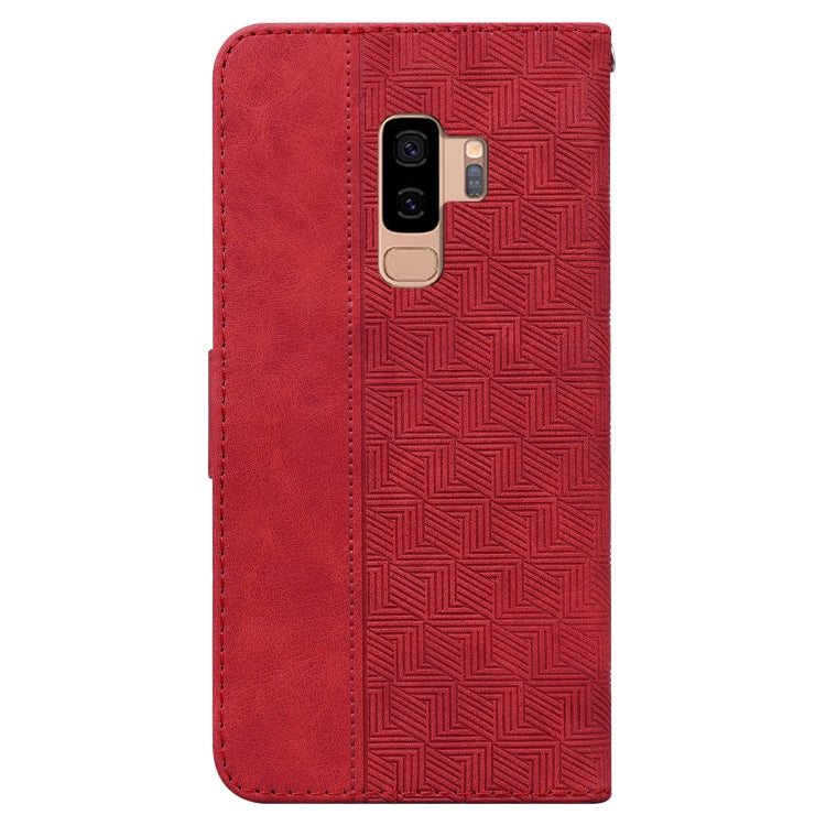 For Samsung Galaxy S9+ Geometric Embossed Leather Phone Case