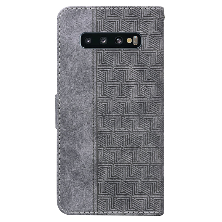 For Samsung Galaxy S10 Geometric Embossed Leather Phone Case