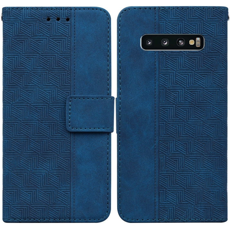 For Samsung Galaxy S10 Geometric Embossed Leather Phone Case