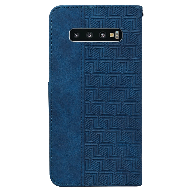 For Samsung Galaxy S10 Geometric Embossed Leather Phone Case