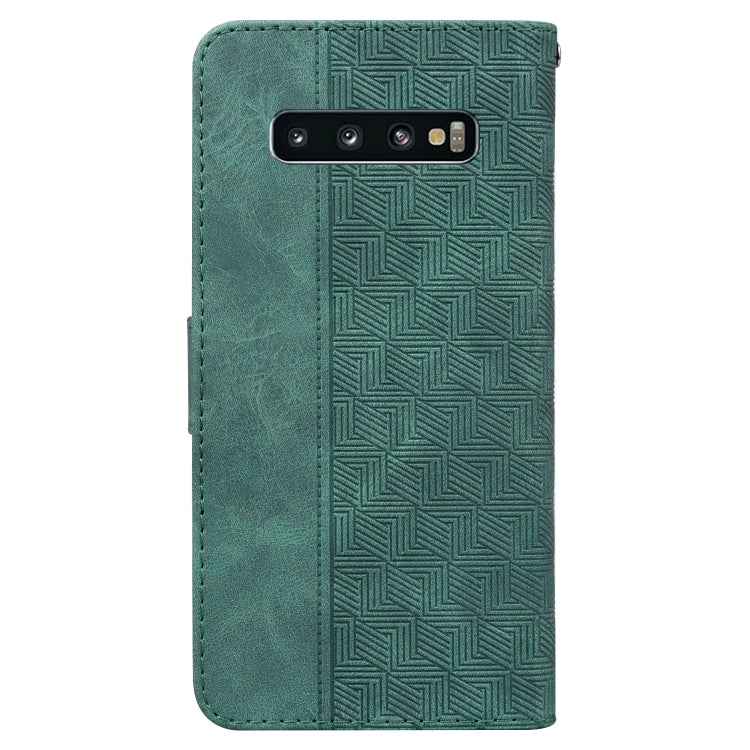 For Samsung Galaxy S10 Geometric Embossed Leather Phone Case