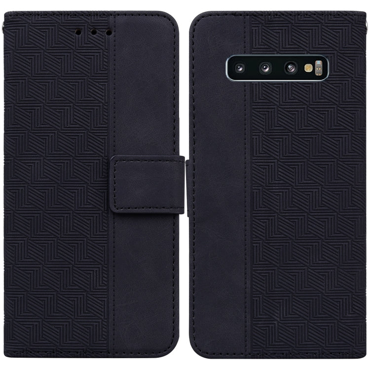 For Samsung Galaxy S10 Geometric Embossed Leather Phone Case