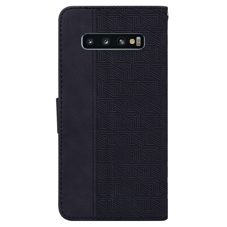For Samsung Galaxy S10 Geometric Embossed Leather Phone Case