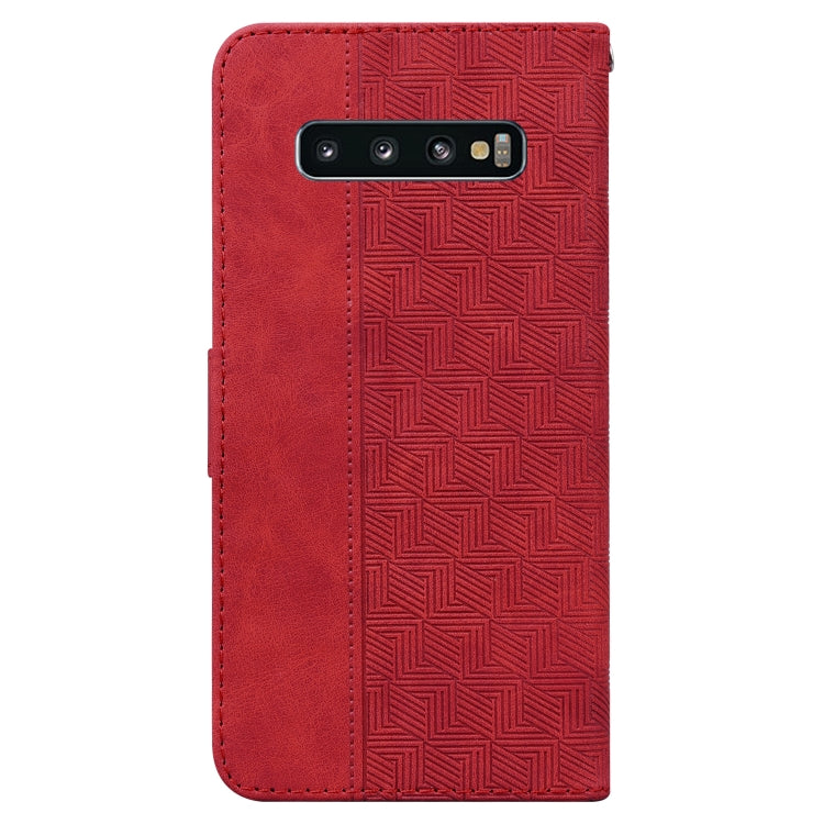 For Samsung Galaxy S10 Geometric Embossed Leather Phone Case