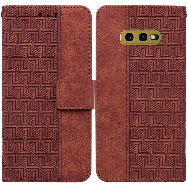 For Samsung Galaxy S10e Geometric Embossed Leather Phone Case