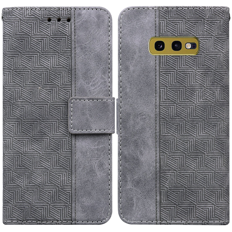 For Samsung Galaxy S10e Geometric Embossed Leather Phone Case